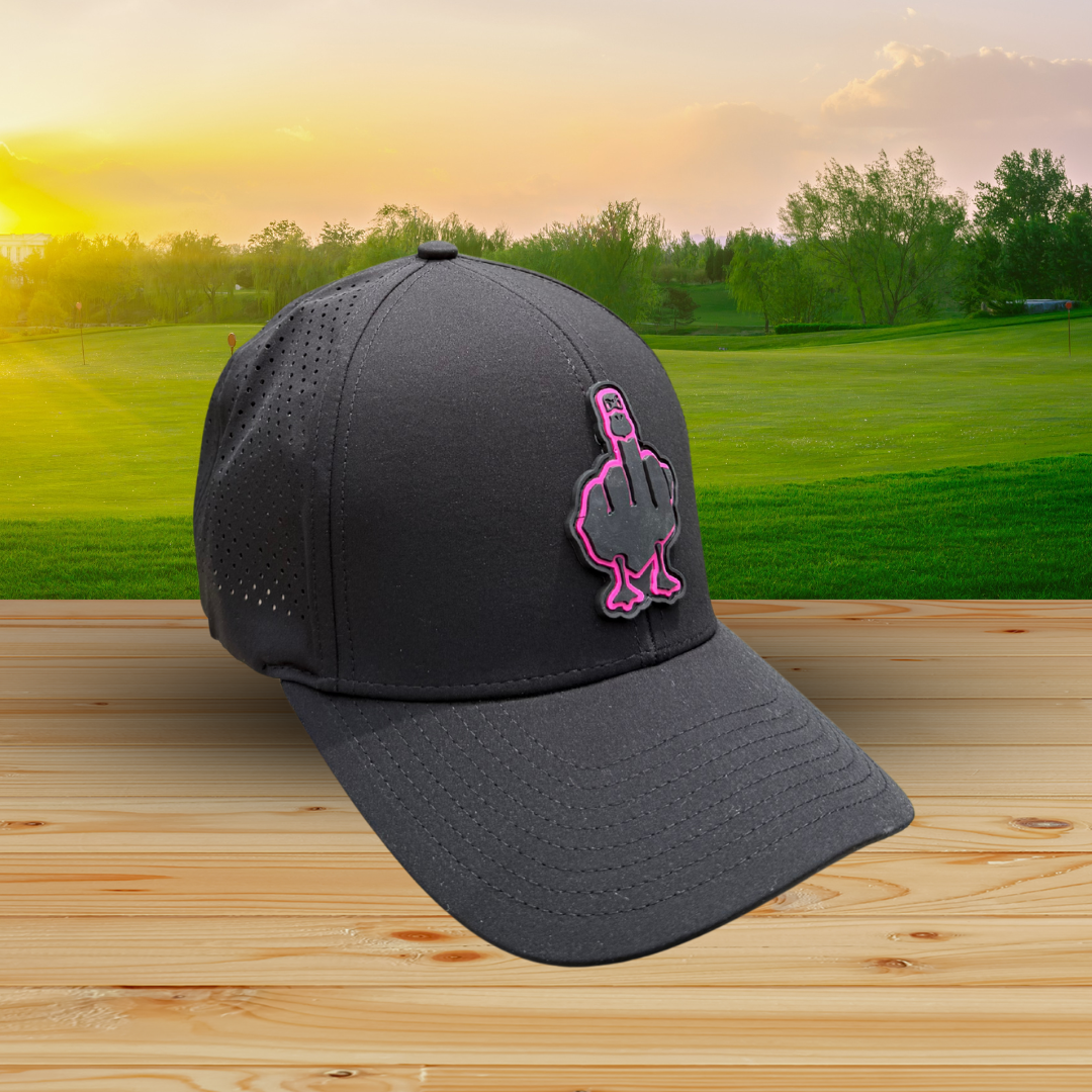 Gorra negra logo negro y rosa