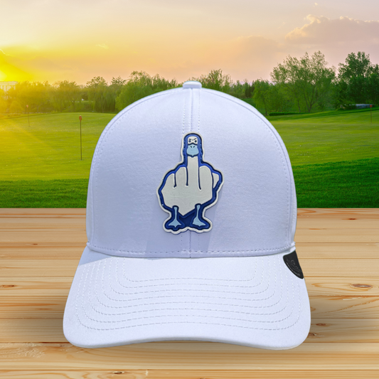Gorra blanca logo blanco y azul