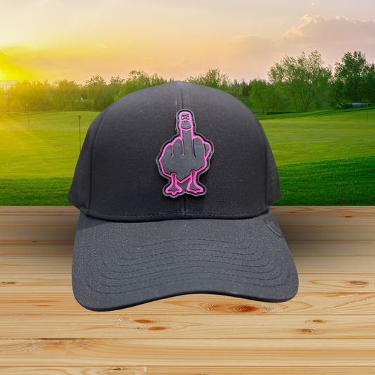 Gorra negra logo negro y rosa