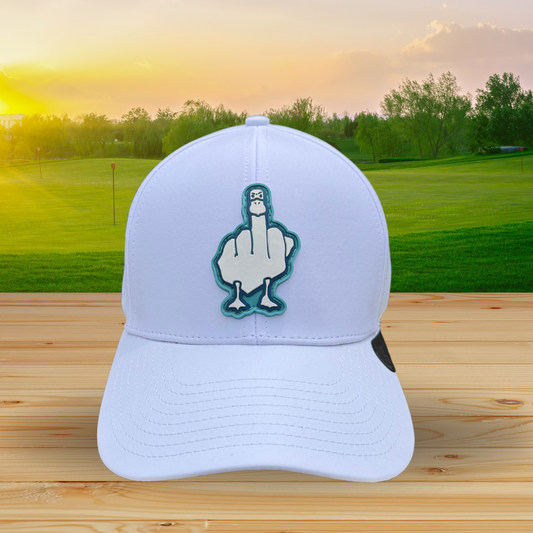 Gorra blanca logo blanco y turquesa