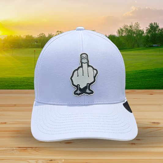 Gorra blanca logo blanco y gris
