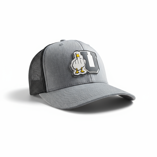Light gray cap with black U logo